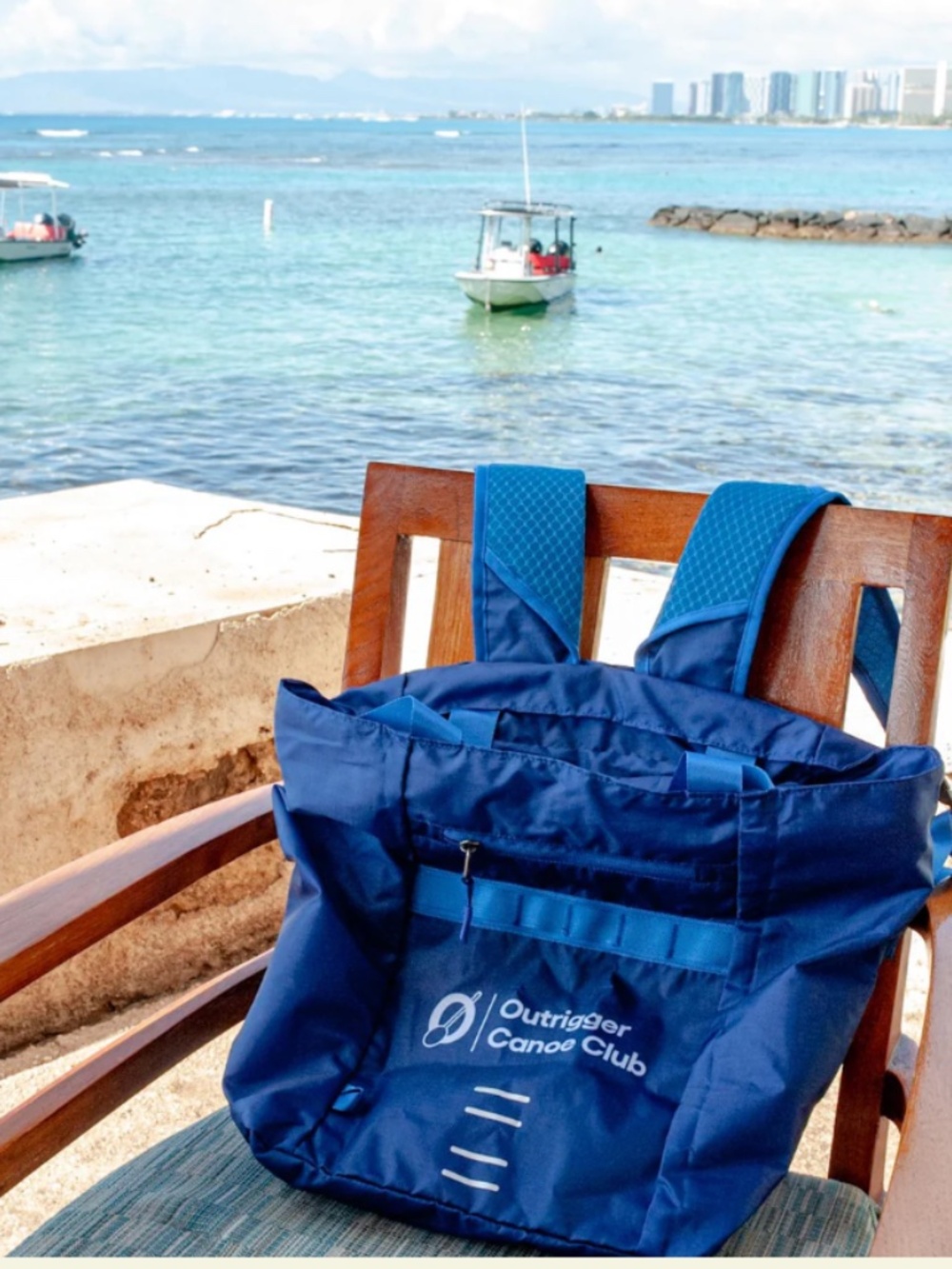 Outrigger Canoe Club Hawai'i - Blue Convertible Backpack Bag NWT
